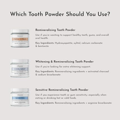 JUST INGREDIENTS Remineralizing Fluoride Free Natural Tooth Powder