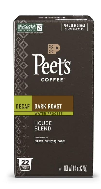 Peets Coffee Decaf pod box keurig