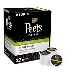 Peets Coffee Decaf pod box keurig