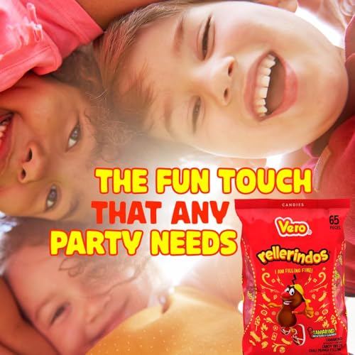 Vero Rellerindos - Tamarind Flavor Hard Candy (65 Units) - Authentic Mexican Candy, Individually Wrapped Hard Candy Pack Perfect for Parties, Piñatas, and Snacks