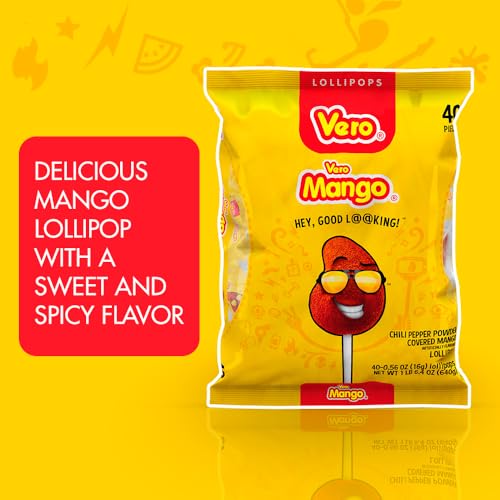 Vero Mango Lollipops Coated with Chili Powder