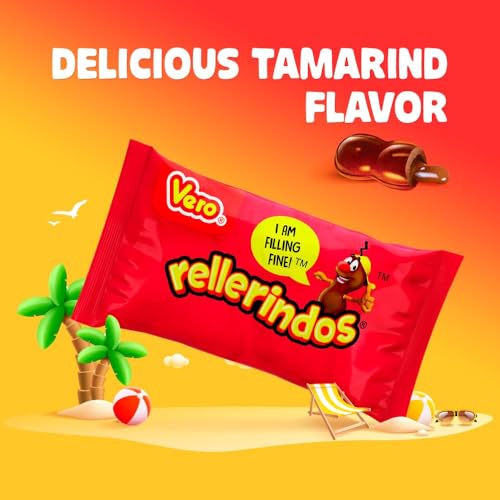 Vero Rellerindos - Tamarind Flavor Hard Candy (65 Units) - Authentic Mexican Candy, Individually Wrapped Hard Candy Pack Perfect for Parties, Piñatas, and Snacks