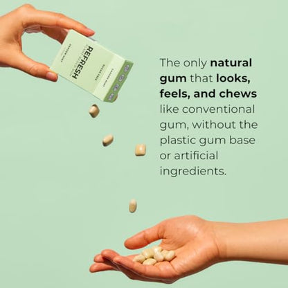 Refresh Gum Garden Mint Sugar Free Chewing Gum - Xylitol, Plant-Based, Synthetic-Free, Vegan & Non-GMO (1 Pack)