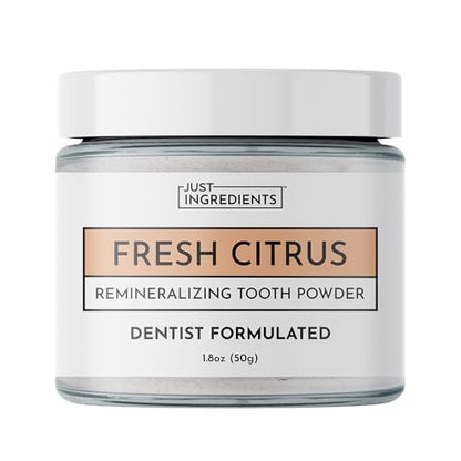 JUST INGREDIENTS Remineralizing Fluoride Free Natural Tooth Powder