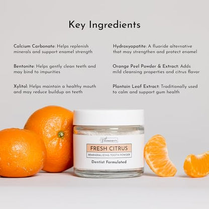 JUST INGREDIENTS Remineralizing Fluoride Free Natural Tooth Powder