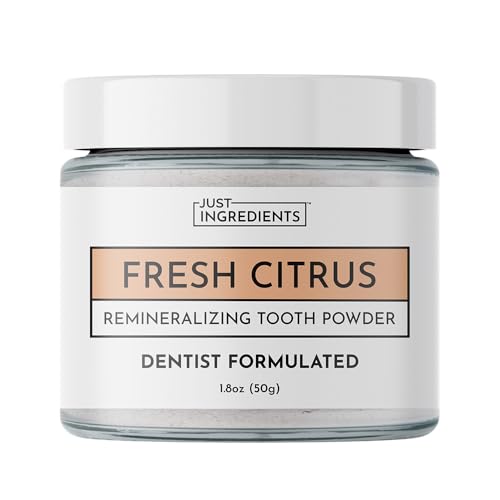 JUST INGREDIENTS Remineralizing Fluoride Free Natural Tooth Powder
